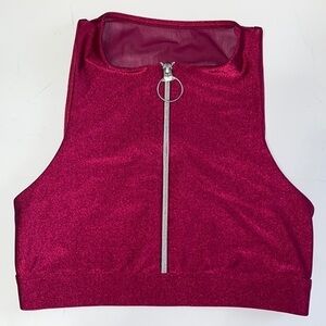 Koral High Neck Front Zipper Mesh Sports Bra